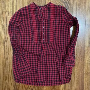 Ralph Lauren Girls Buffalo Plaid Red Black Long Sleeve Top Size 10